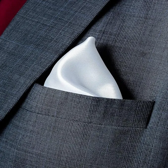 [VPS005] VOICI France Velvet Pocket Square for Men White Color
