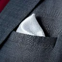 VOICI France Velvet Pocket Square for Men White Color