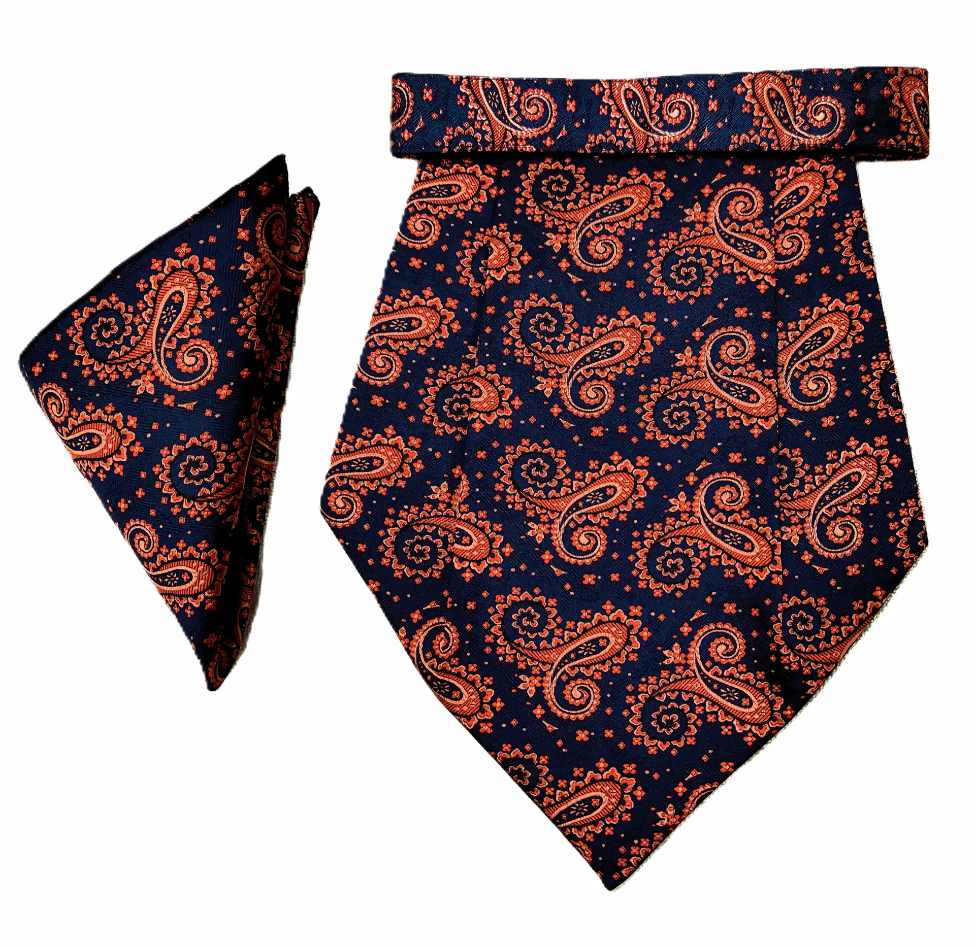 VOICI France Mens Paisley Cravat ascot NeckTie Pocket Square Microfiber Fabric Free Size