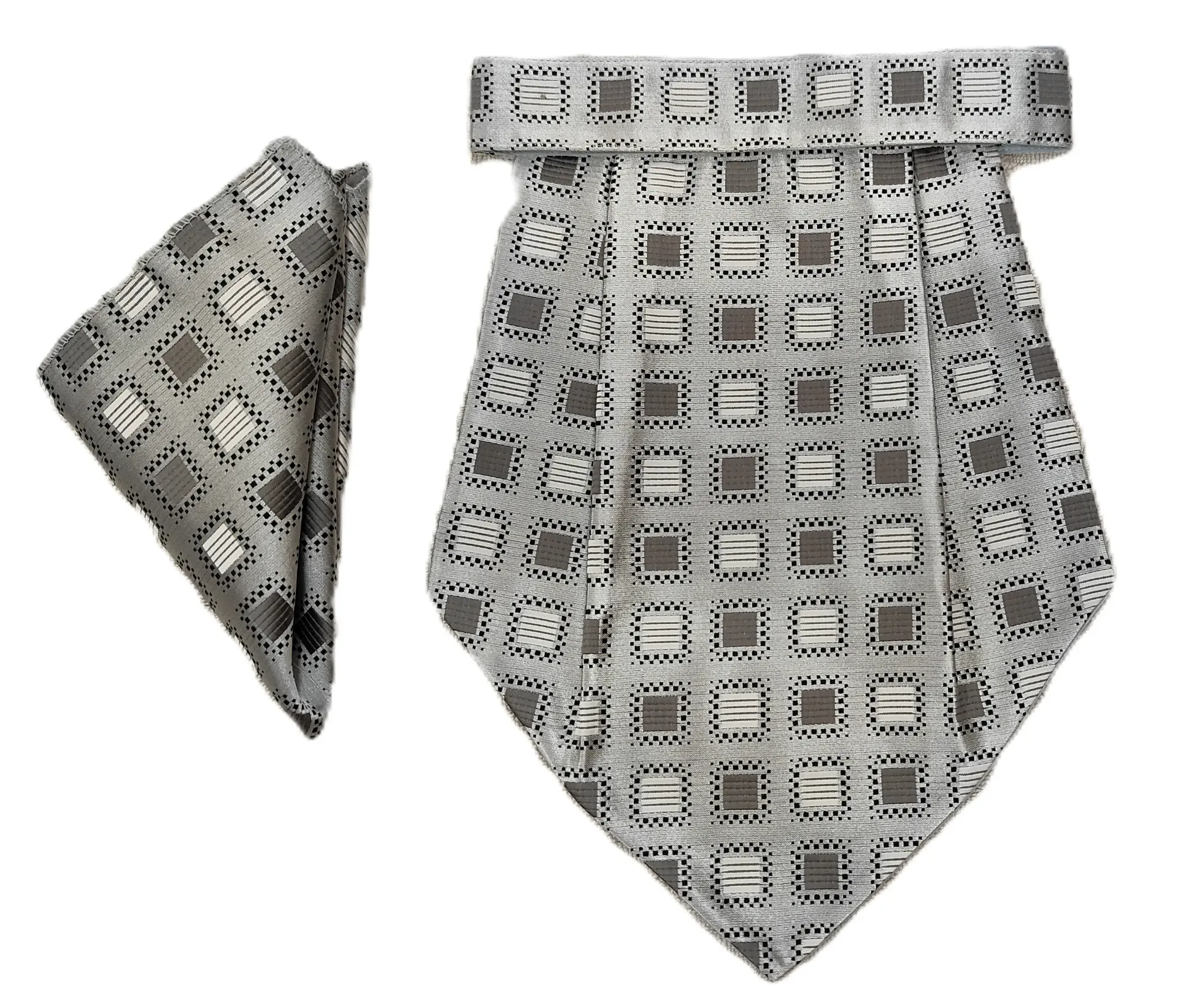 [VCR1829] VOICI France Mens Paisley Cravat ascot NeckTie Pocket Square Microfiber Fabric Free Size