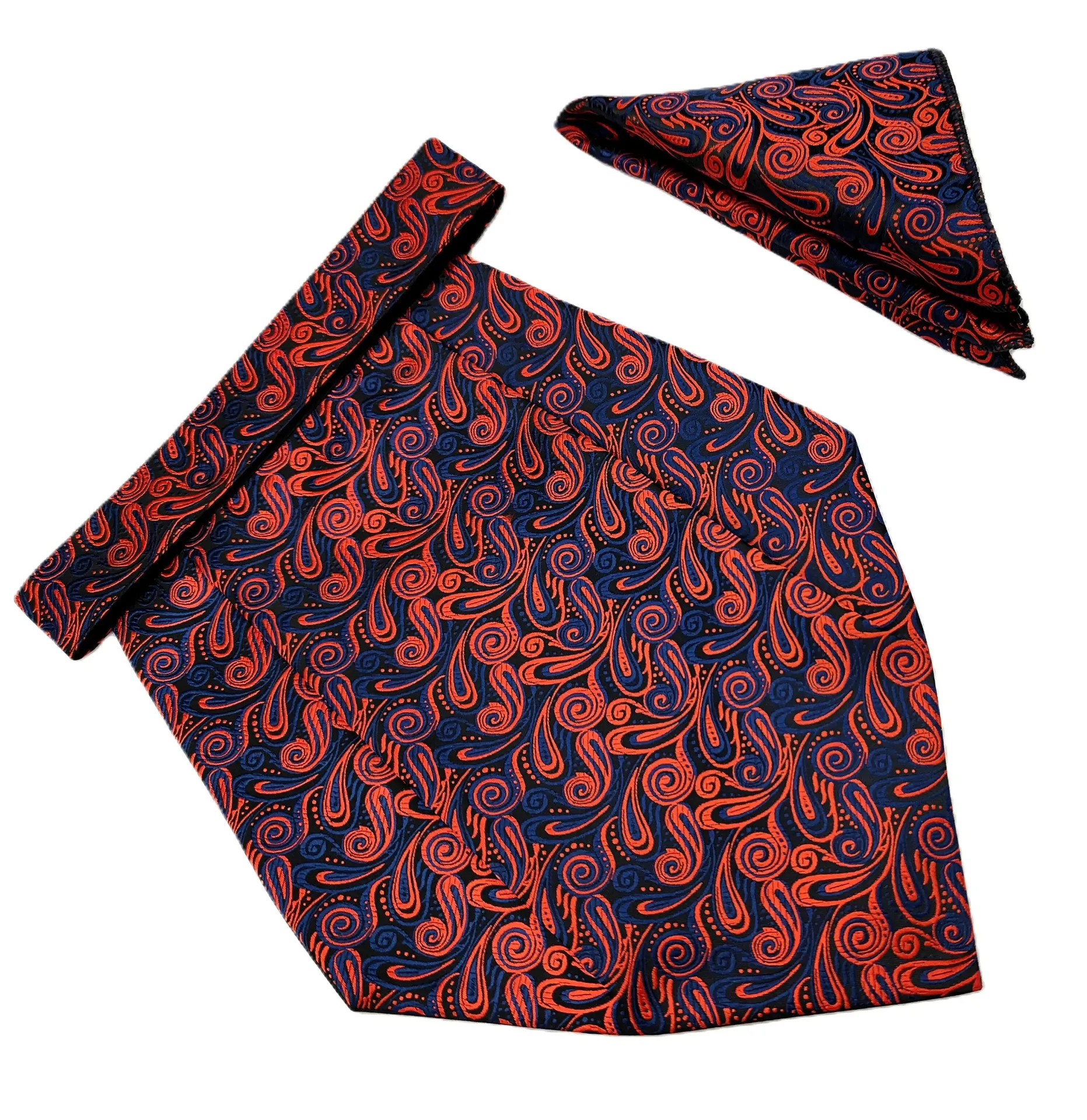 VOICI France Mens Paisley Cravat ascot NeckTie Pocket Square Microfiber Fabric Free Size