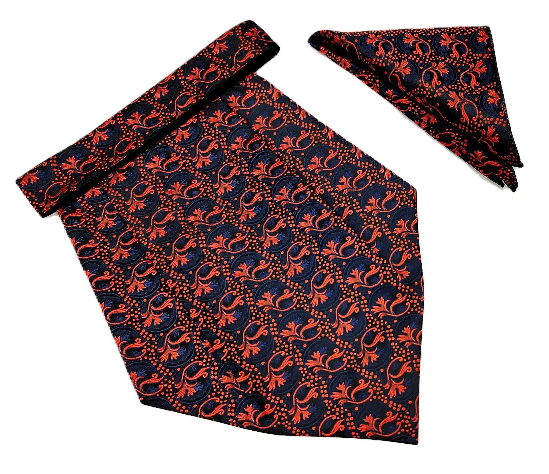 [VCR1837] VOICI France Mens Paisley Cravat ascot NeckTie Pocket Square Microfiber Fabric Free Size