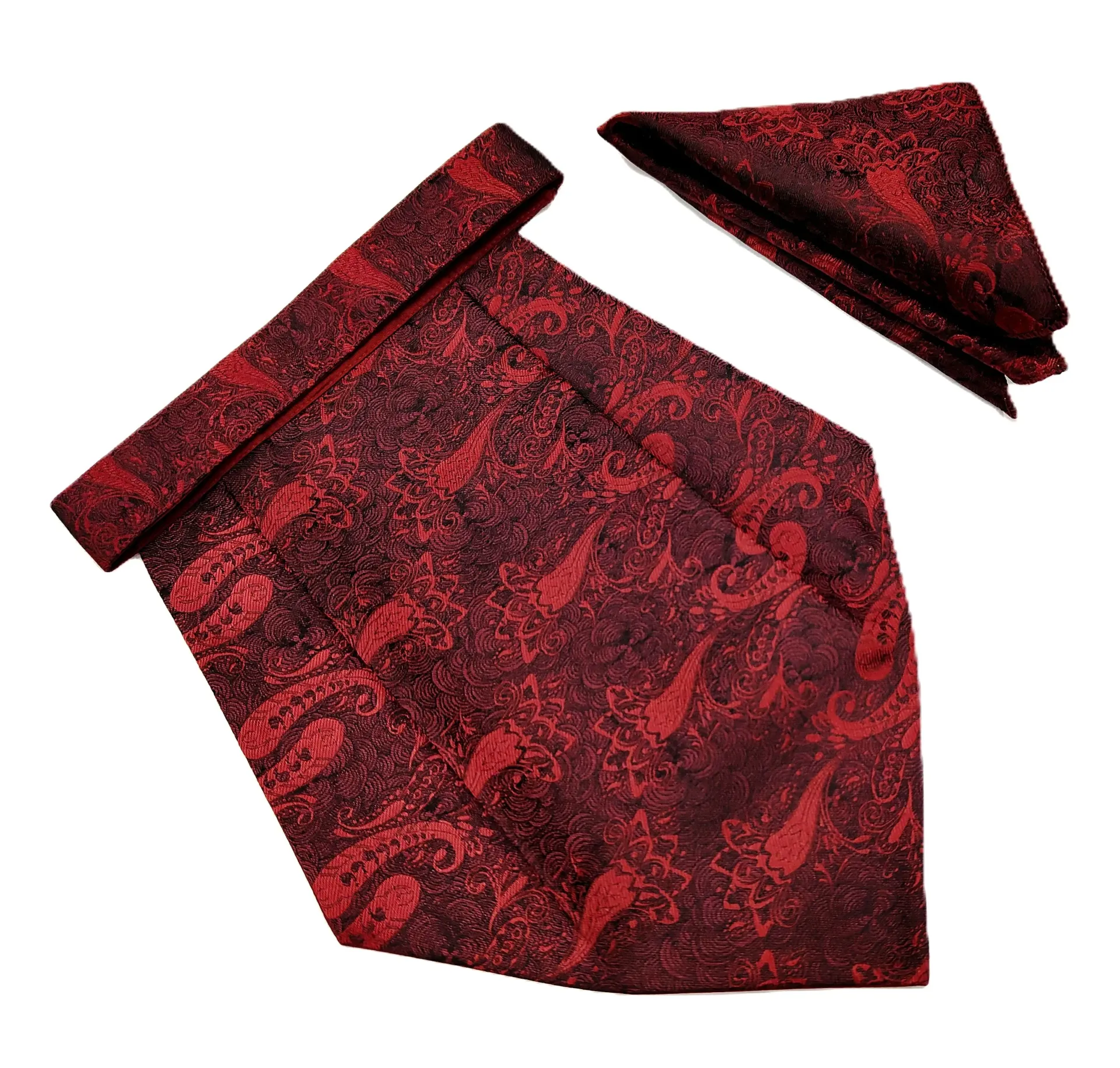 [VCR1842] VOICI France Mens Paisley Cravat ascot NeckTie Pocket Square Microfiber Fabric Free Size