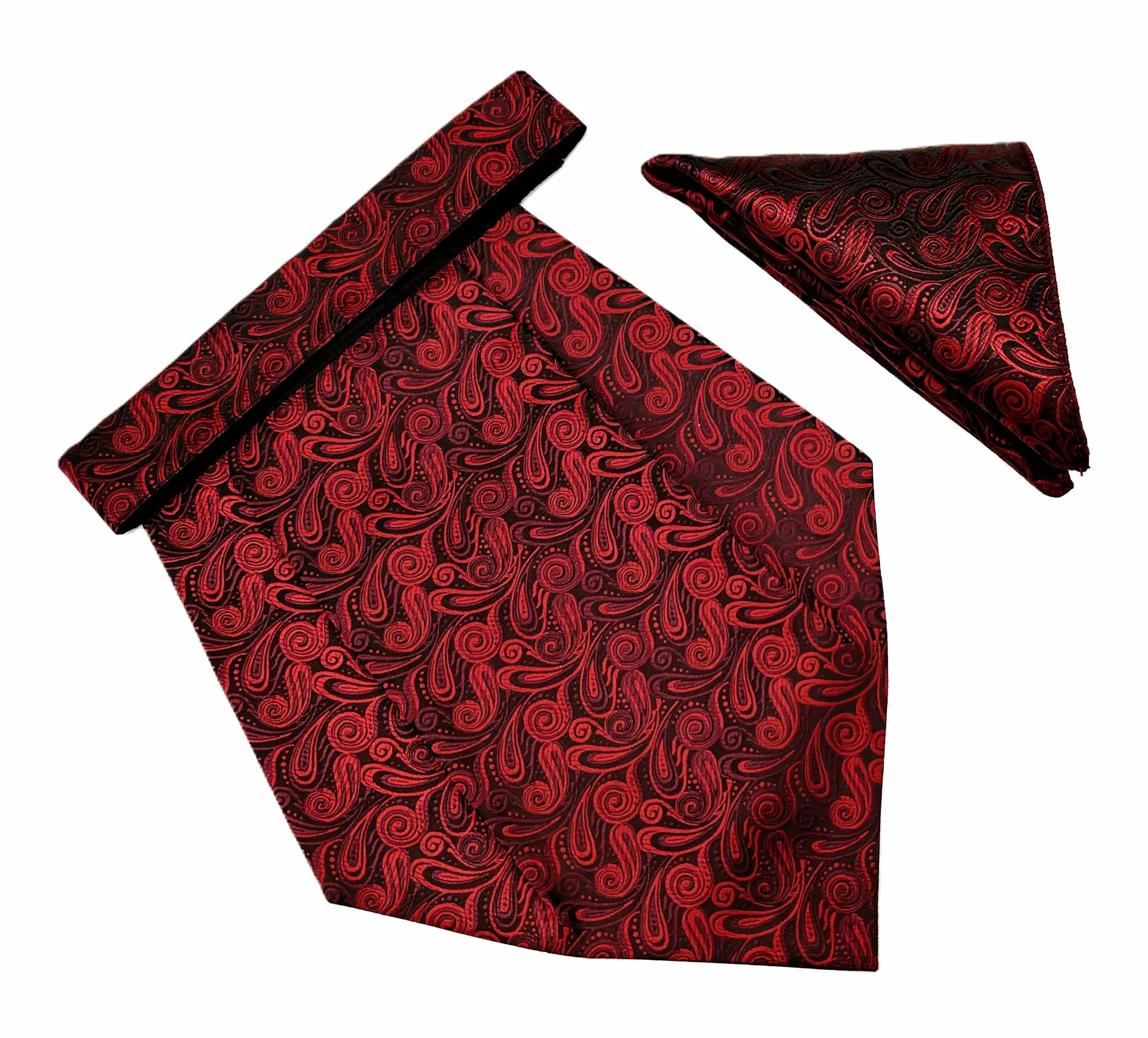 VOICI France Mens Paisley Cravat ascot NeckTie Pocket Square Microfiber Fabric Free Size