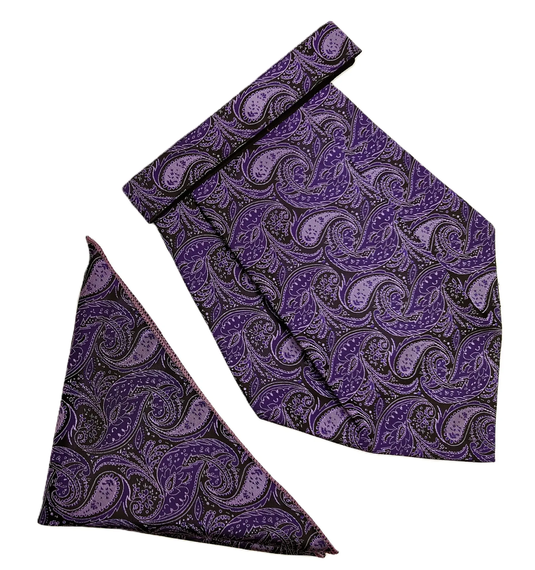 VOICI France Mens Paisley Cravat ascot NeckTie Pocket Square Microfiber Fabric Free Size