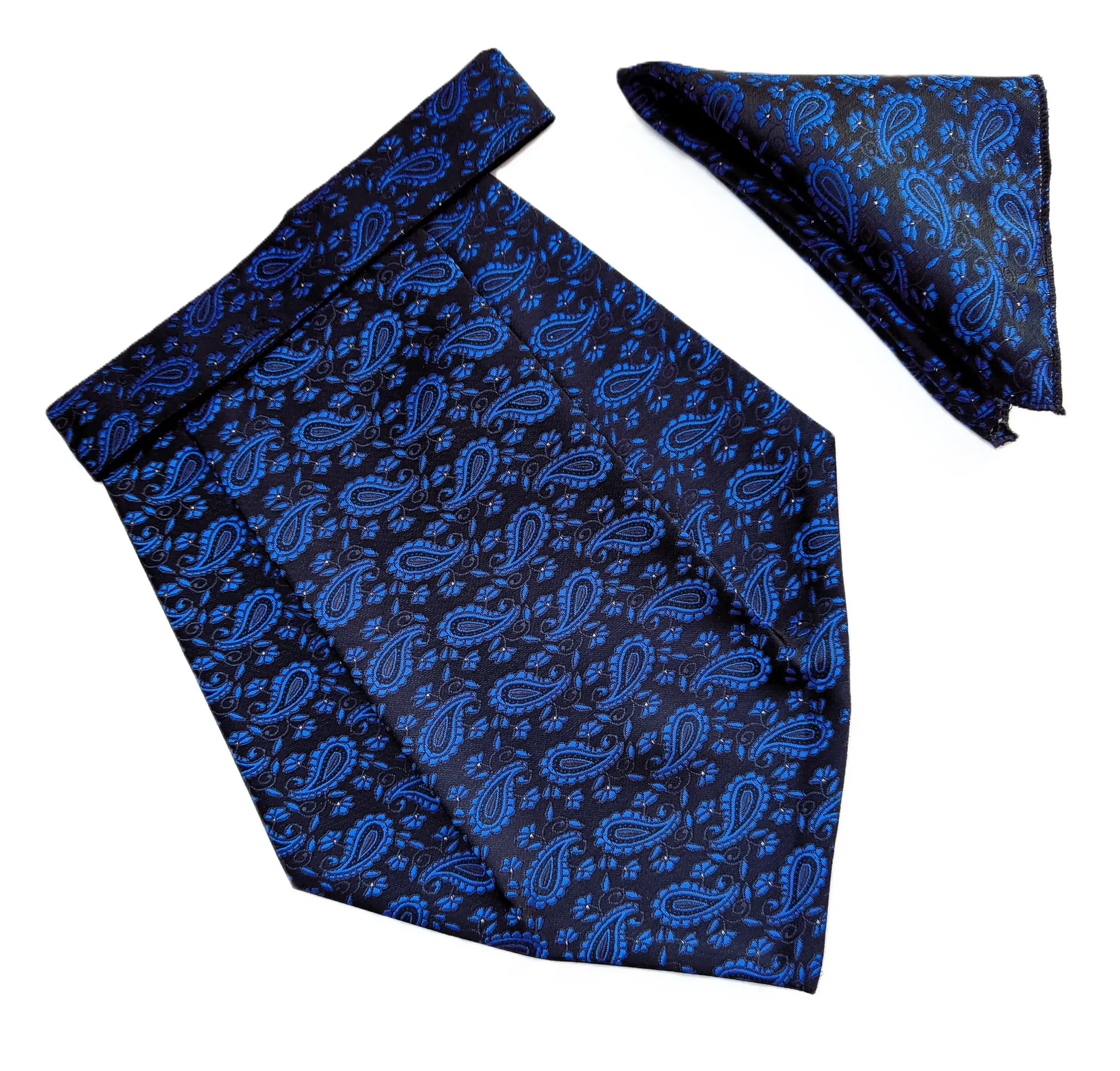 [VCR2055] VOICI France Mens Paisley Cravat ascot NeckTie Pocket Square Microfiber Fabric Free Size