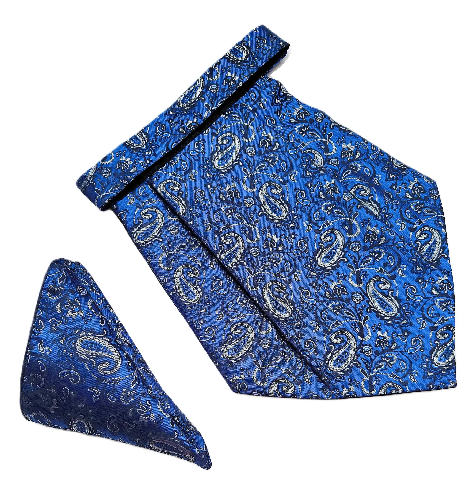 [VCR2069] VOICI France Mens Paisley Cravat ascot NeckTie Pocket Square Microfiber Fabric Free Size