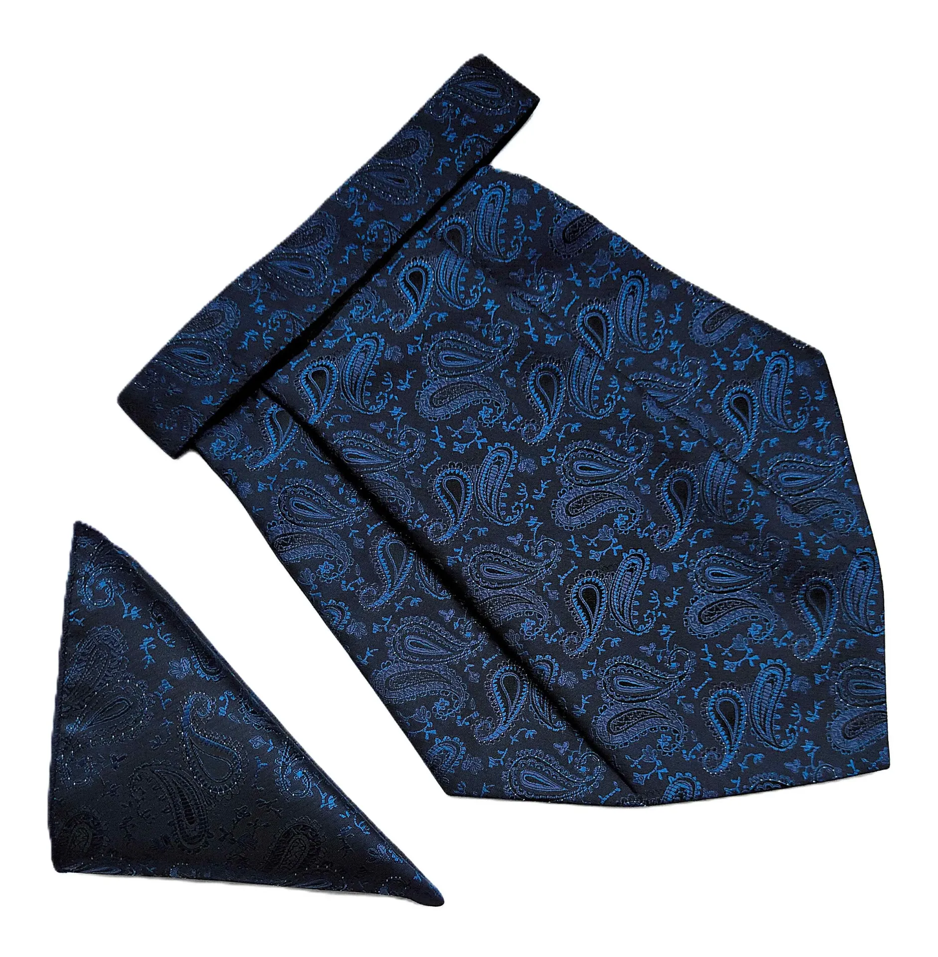 [VCR2071] VOICI France Mens Paisley Cravat ascot NeckTie Pocket Square Microfiber Fabric Free Size