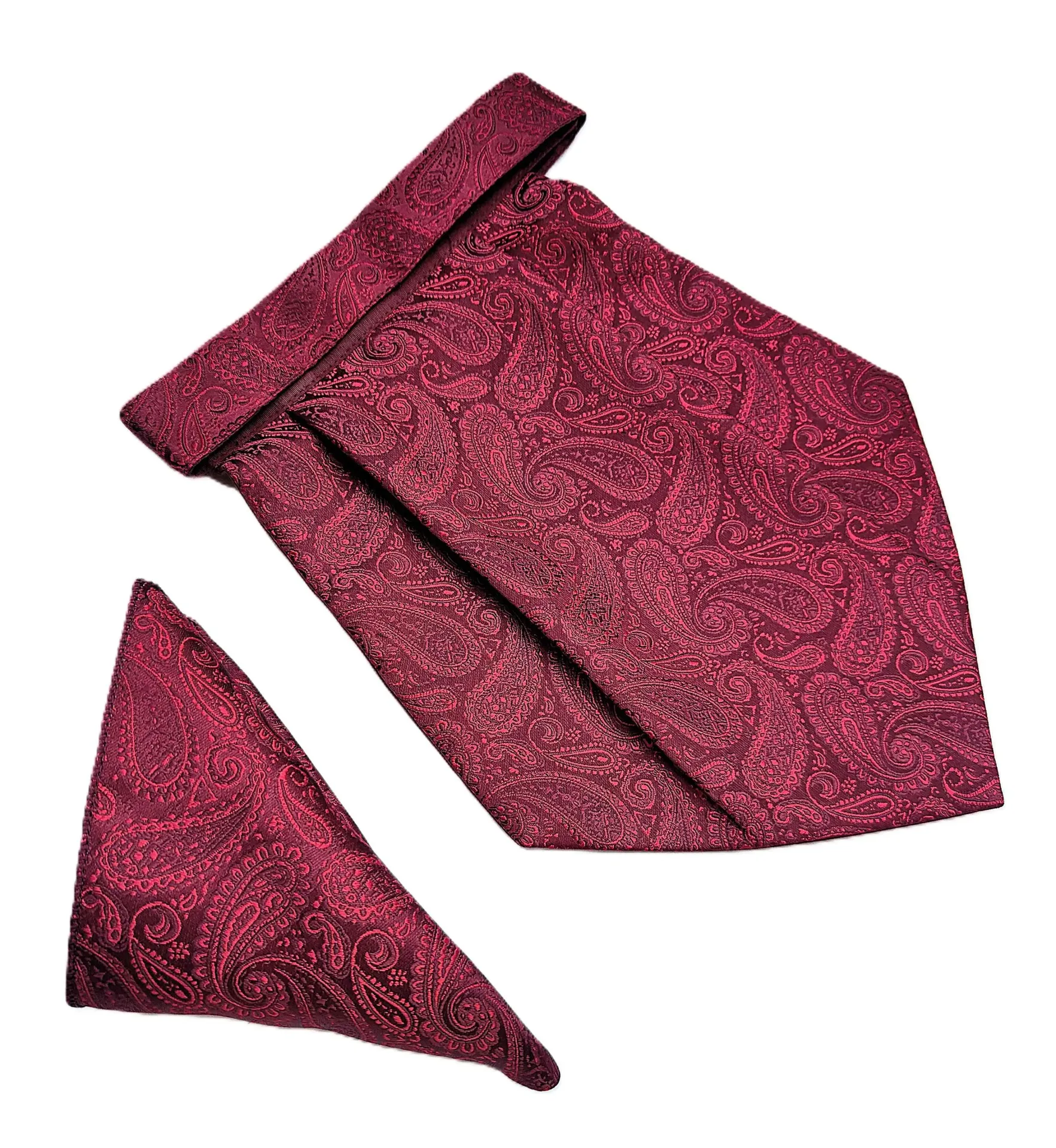 VOICI France Mens Paisley Cravat ascot NeckTie Pocket Square Microfiber Fabric Free Size