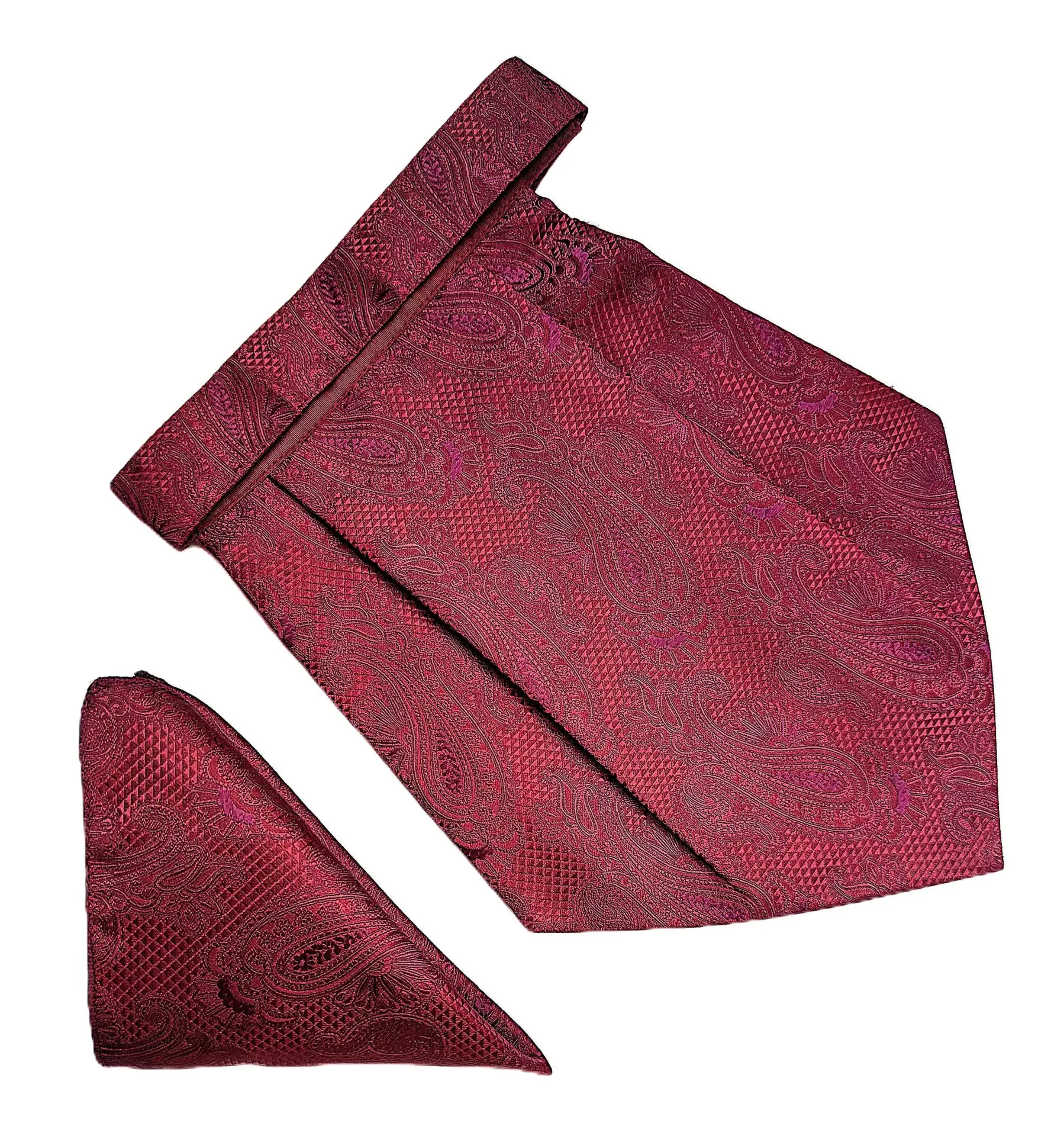 [VCR2077] VOICI France Mens Paisley Cravat ascot NeckTie Pocket Square Microfiber Fabric Free Size