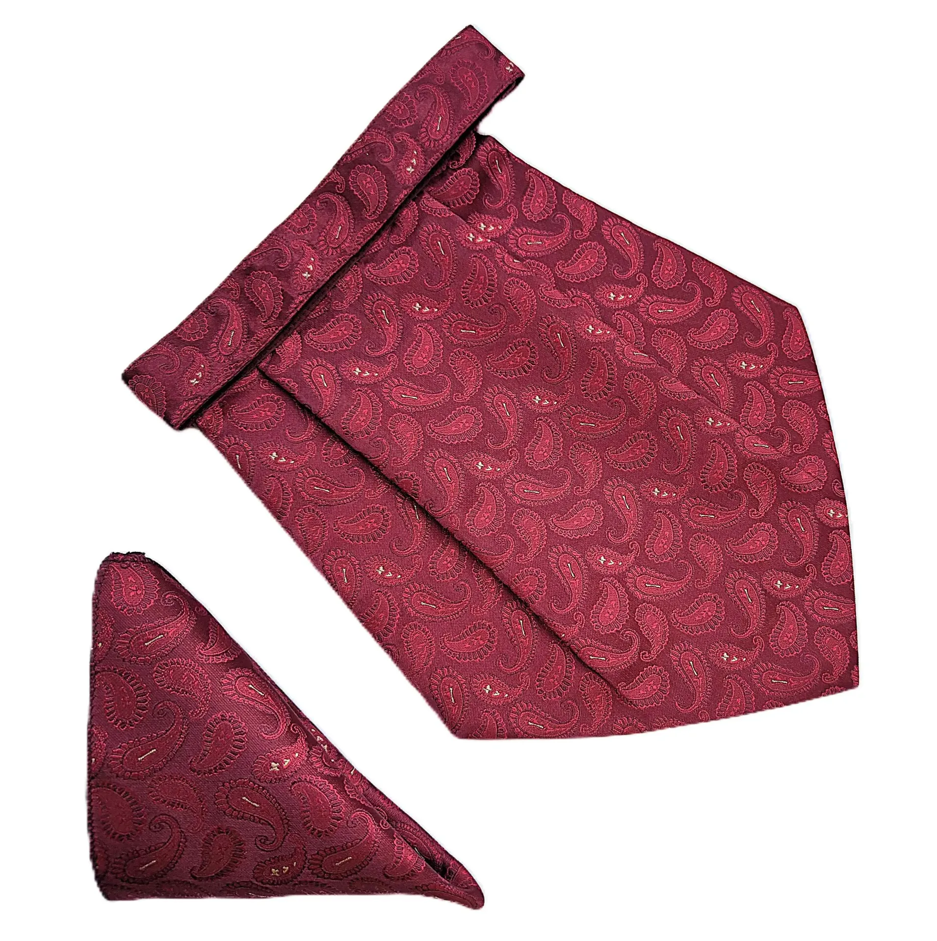 [VCR2081] VOICI France Mens Paisley Cravat ascot NeckTie Pocket Square Microfiber Fabric Free Size