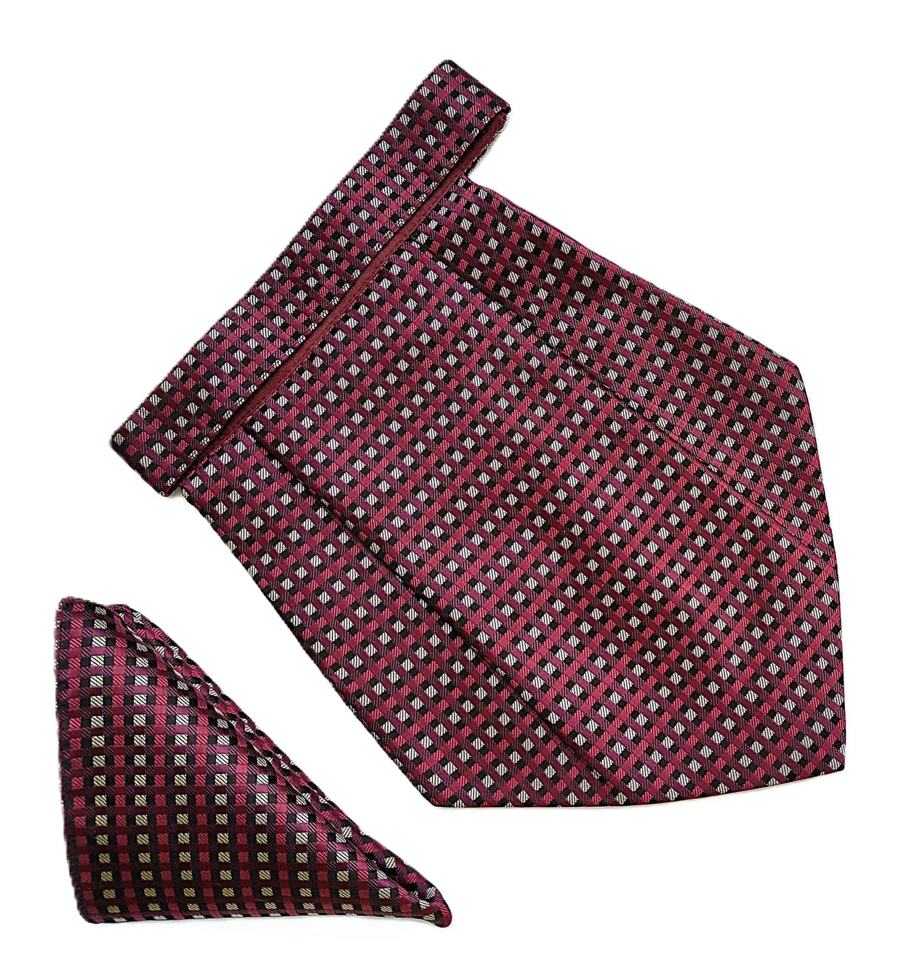 [VCR2083] VOICI France Mens Paisley Cravat ascot NeckTie Pocket Square Microfiber Fabric Free Size