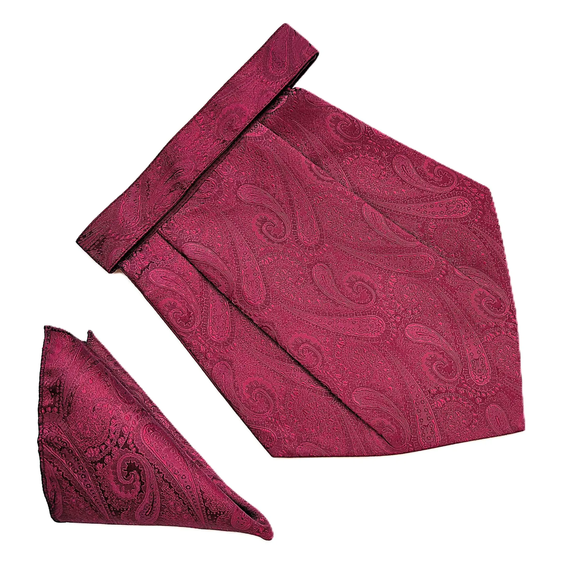 VOICI France Mens Paisley Cravat ascot NeckTie Pocket Square Microfiber Fabric Free Size