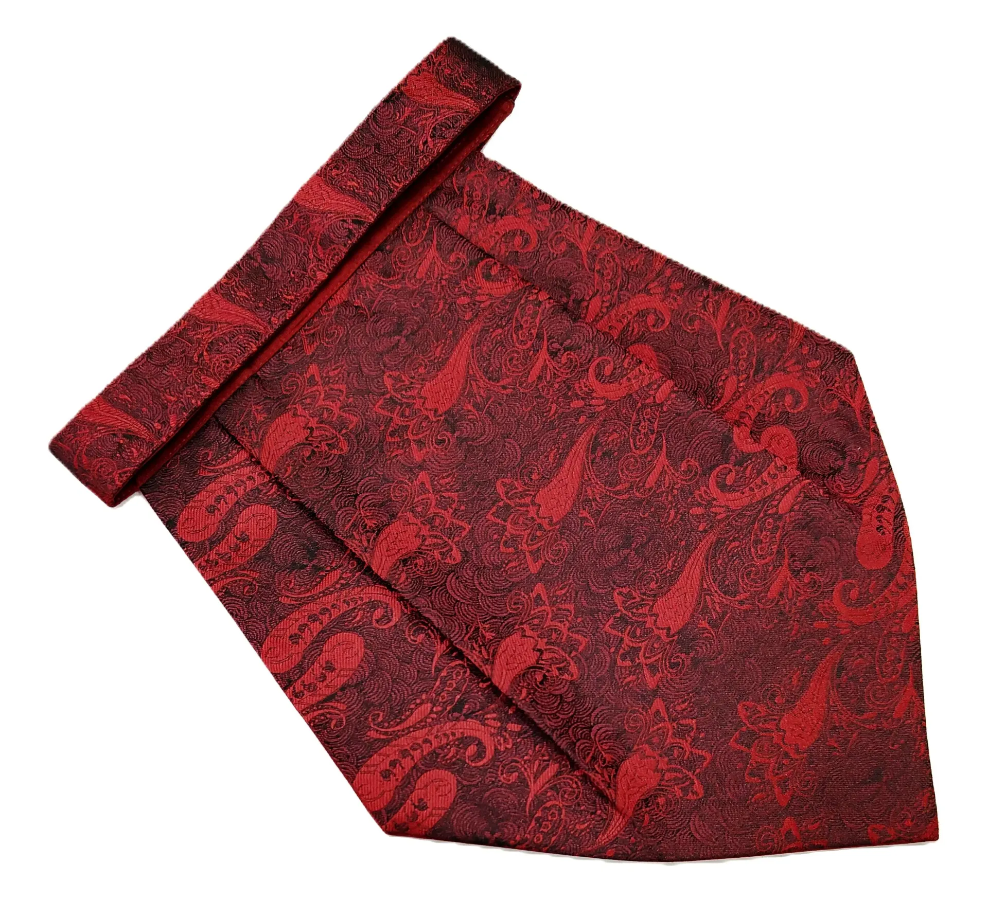 [VCRO1842] VOICI France Mens Paisley Cravat ascot NeckTie Pocket Square Microfiber Fabric Free Size