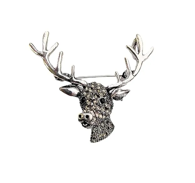 Voici France Men's & Women's Lapel Pin Brooch Tie Pin Boutonniere Stick Brooch for Suits tuxedo jaguar stone studded Silver golden black color Free size