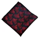 VOICI France Men's Pocket Square checked paisley design Gold Beige color free size Microfiber fabric (Red & Blue)