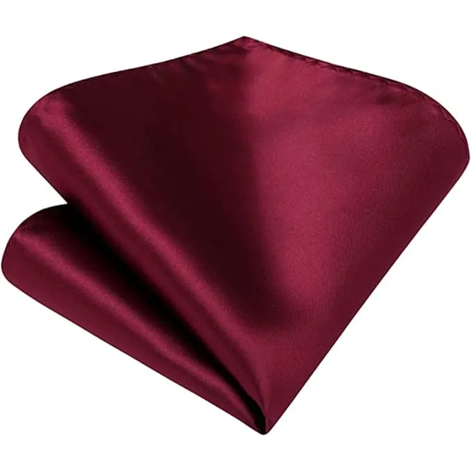 Voici France - Premium Pocket Square microfiber Men Satin Wedding Handkerchief Pocket Square (P MAROON)