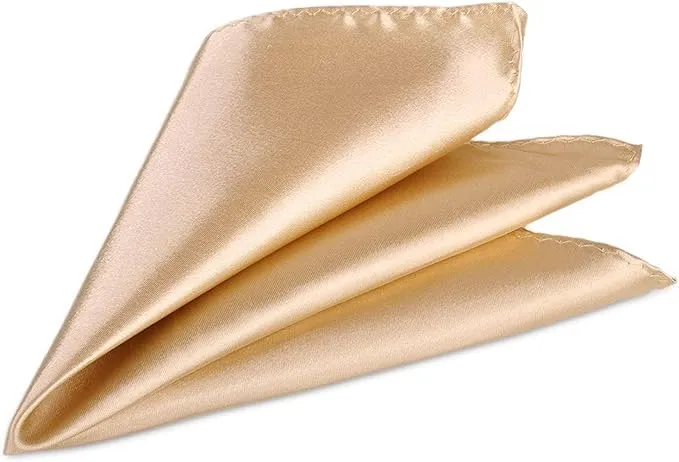 VOICI France Men's Pocket Square handkerchief soiled and Paisley Self-Design Satin Free Size (Ivory)